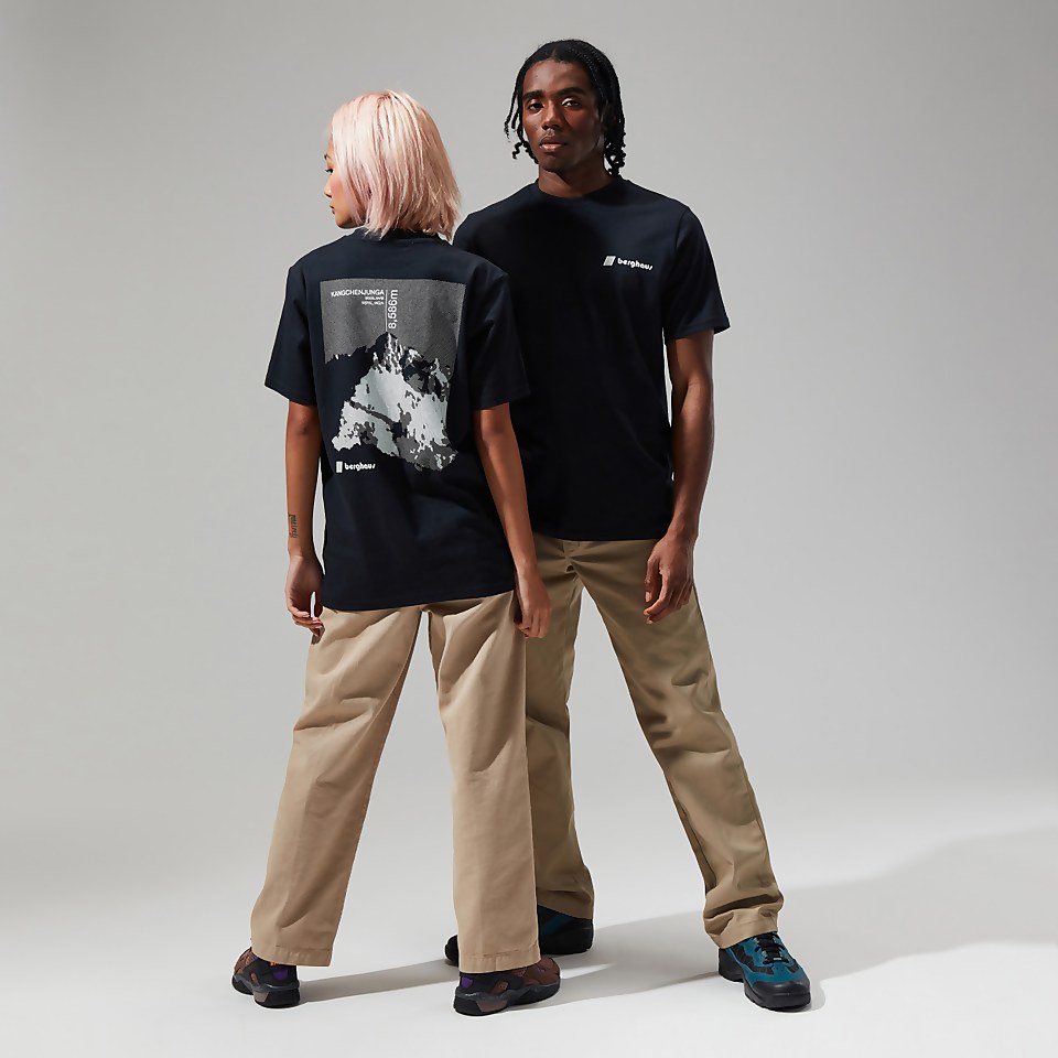 Unisex Kanchenjunga Static T-Shirts - Black