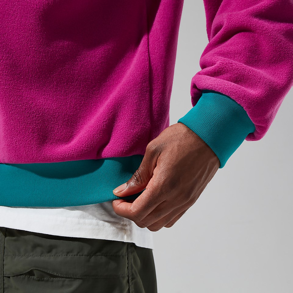 Unisex Polarplus Fleece Crew - Pink/Dark Turquoise
