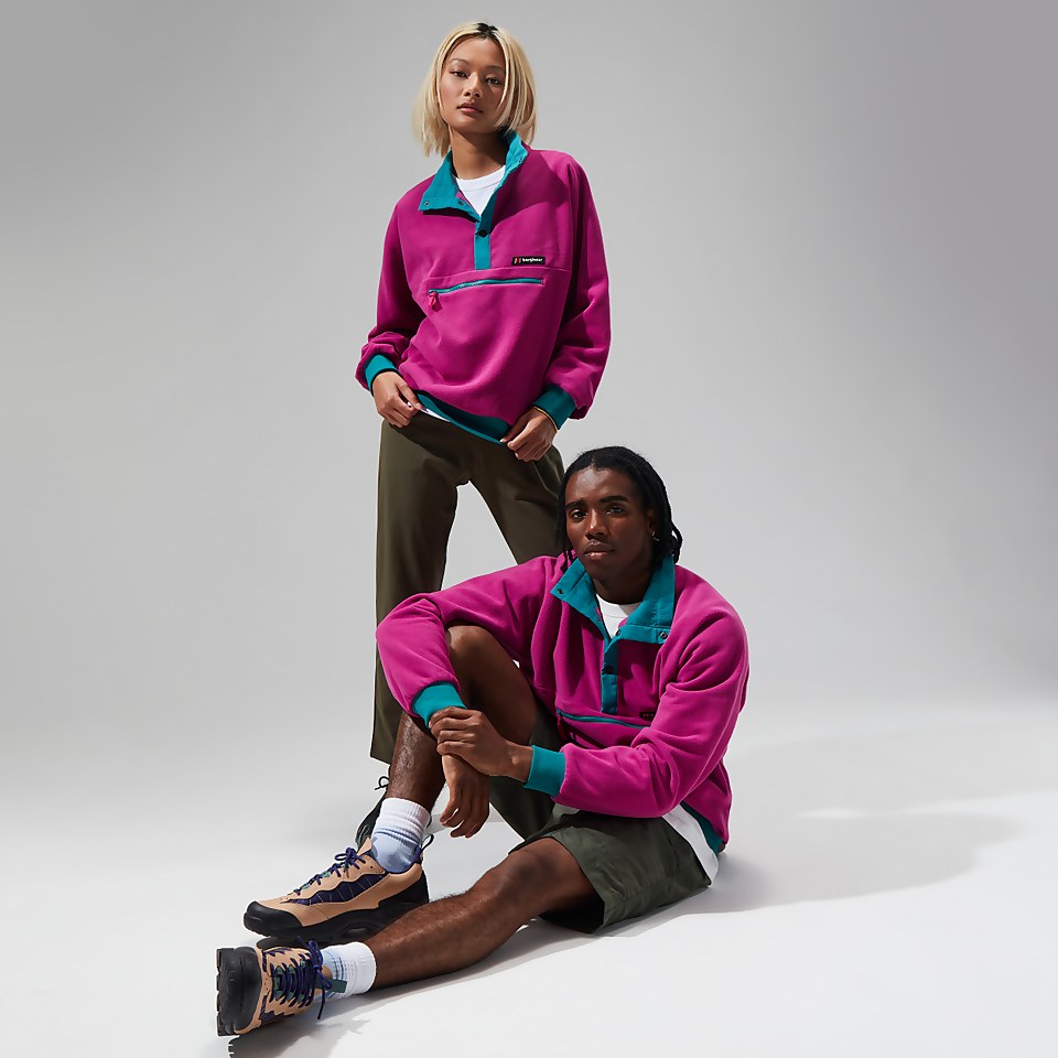 Unisex Polarplus Fleece Crew - Pink/Dark Turquoise