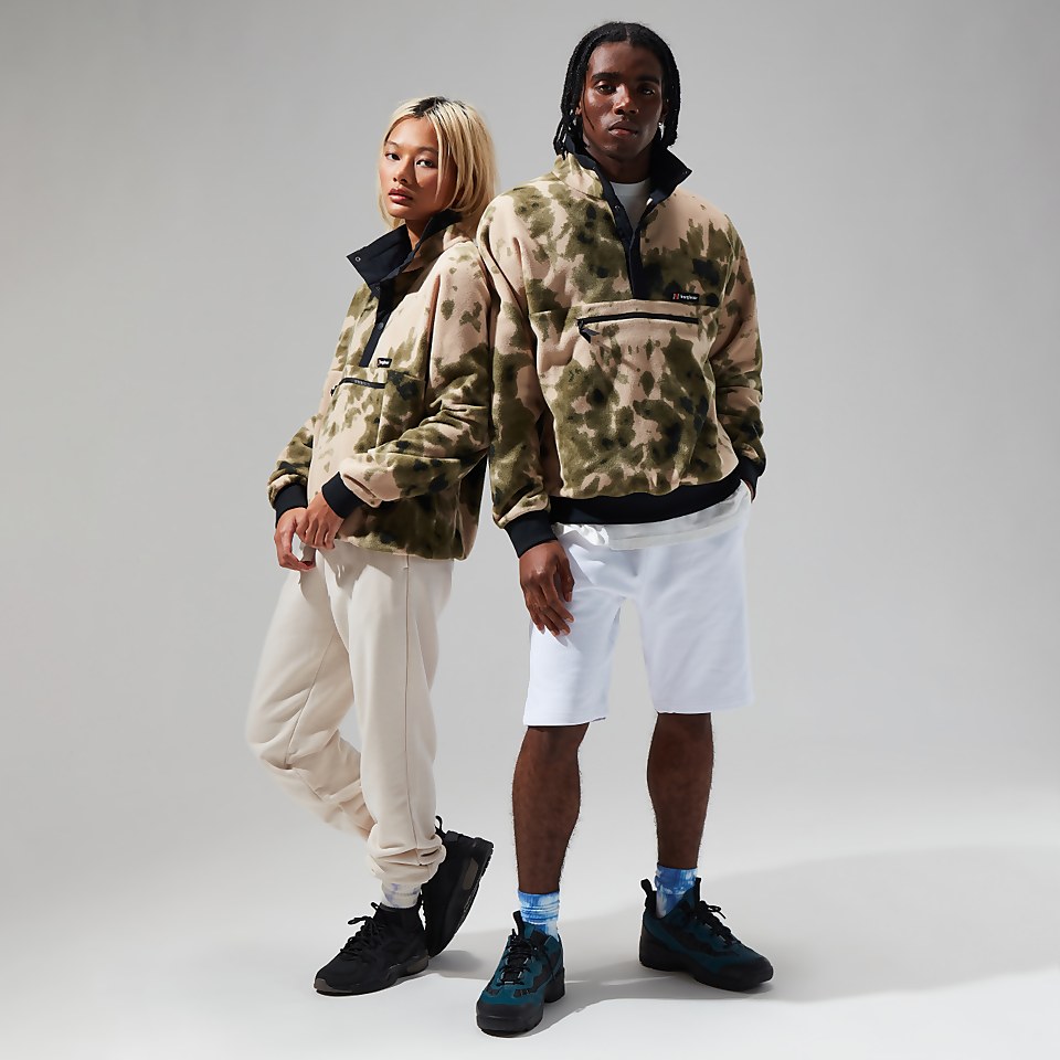 Unisex Polarplus Fleece Crew - Natural/Dark Green/Black