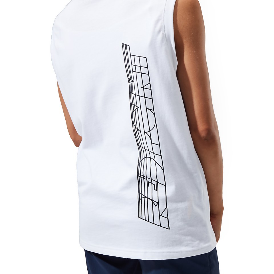 Unisex Red Point Tank Tee - White