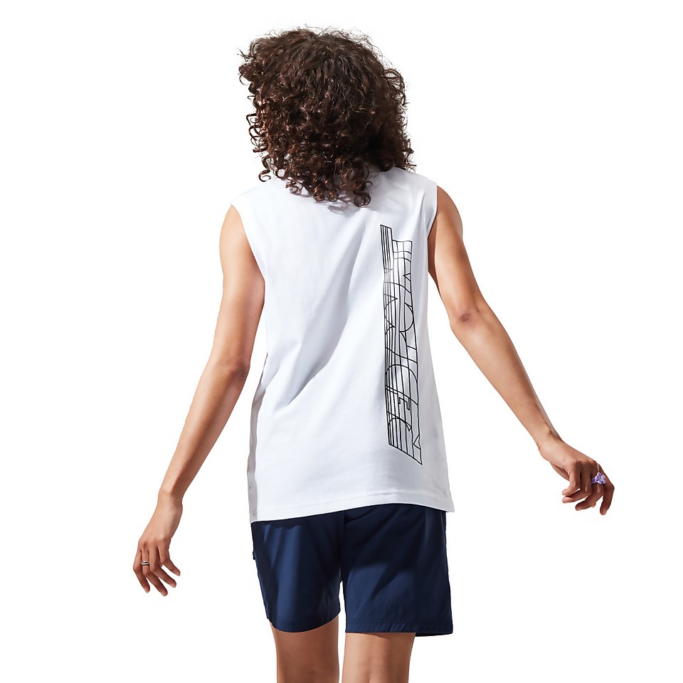 Unisex Red Point Tank Tee - White