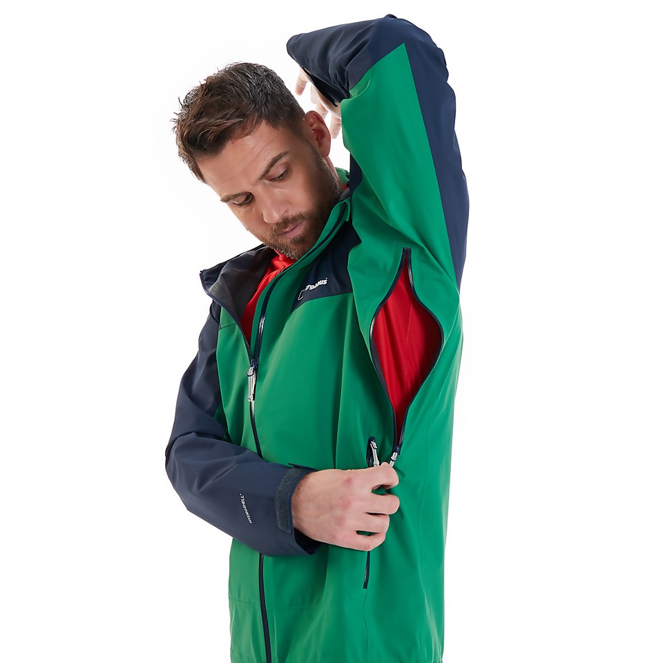 Men's Kember Vented Waterproof Jacket - Green / Blue