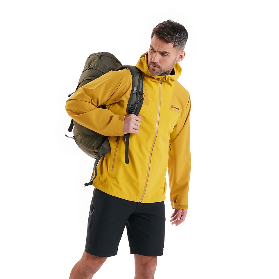 Men's Kember Vented Waterproof Jacket - Yellow / Brown