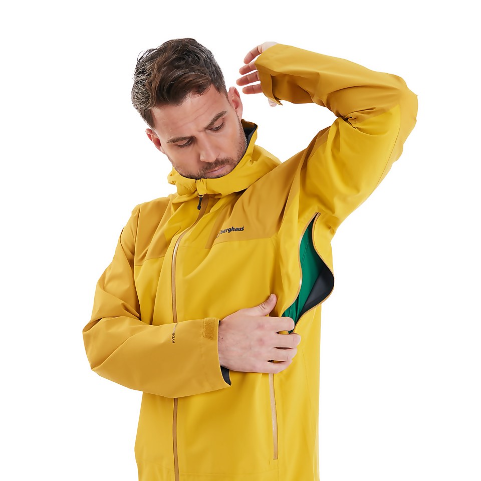 Men's Kember Vented Waterproof Jacket - Yellow / Brown
