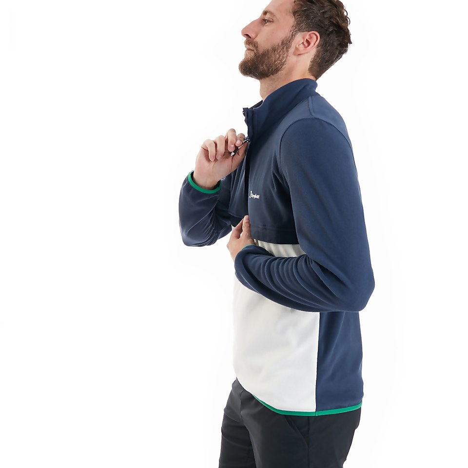 Men's Aslam Micro Half Zip Fleece - Dark Blue / White