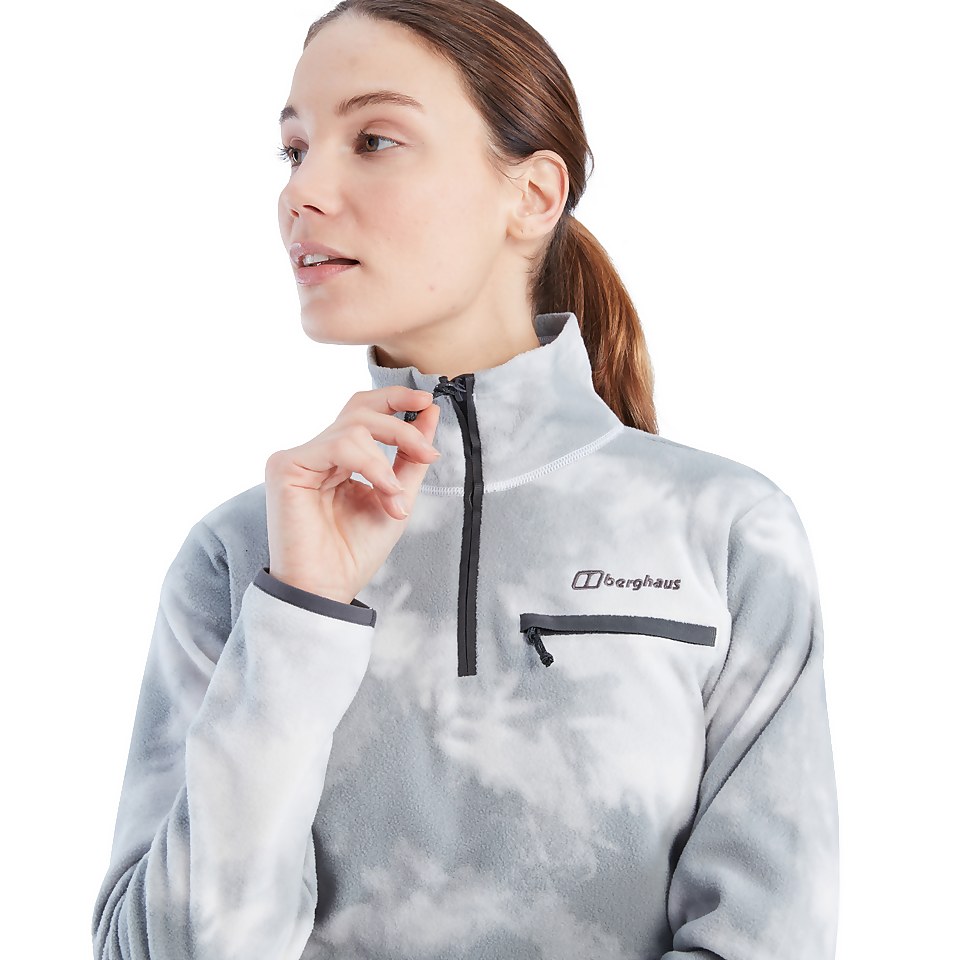 Women's Navala Fleece Half Zip - Light Grey / White