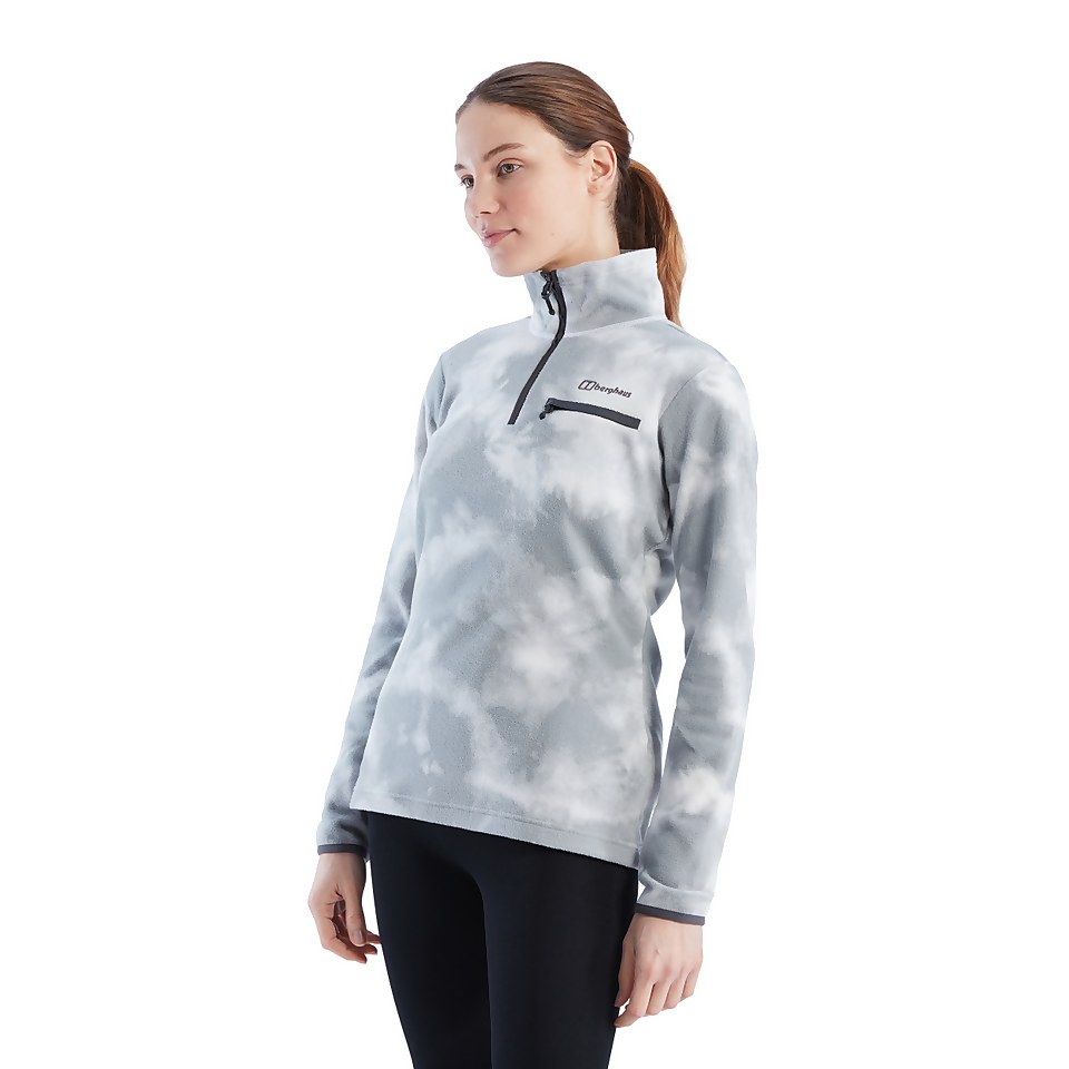 Women's Navala Fleece Half Zip - Light Grey / White