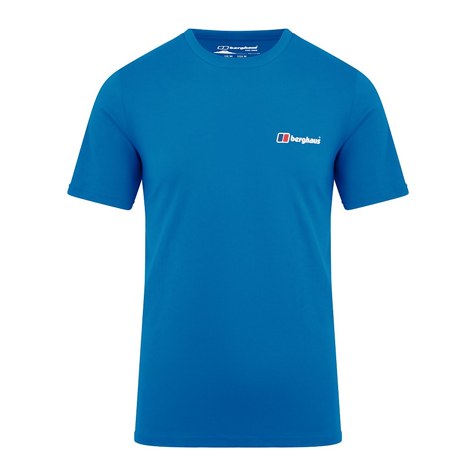 Men's Organic Front & Back Logo T-Shirt Blue