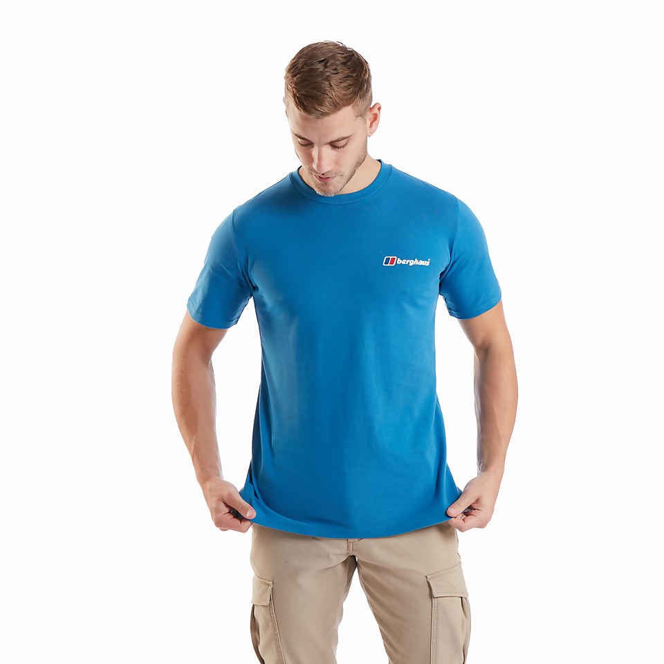 Men's Organic Front & Back Logo T-Shirt Blue