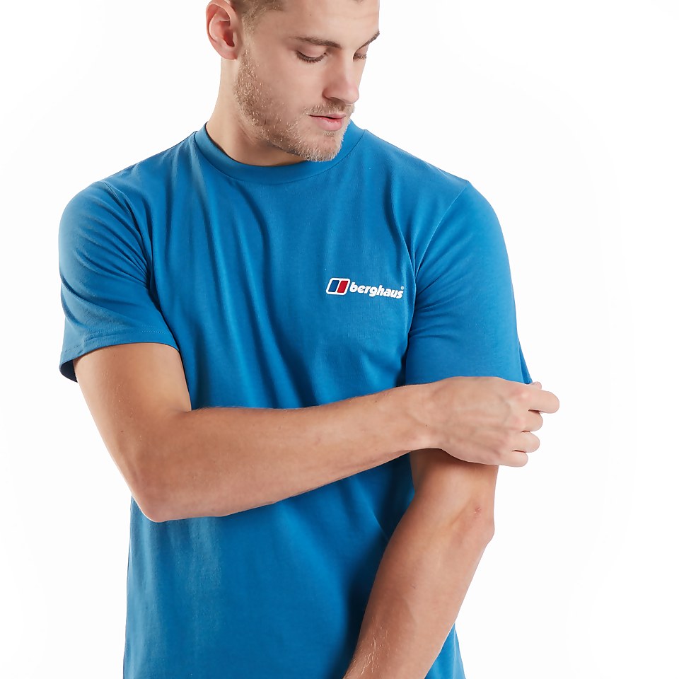 Men's Organic Front & Back Logo T-Shirt Blue