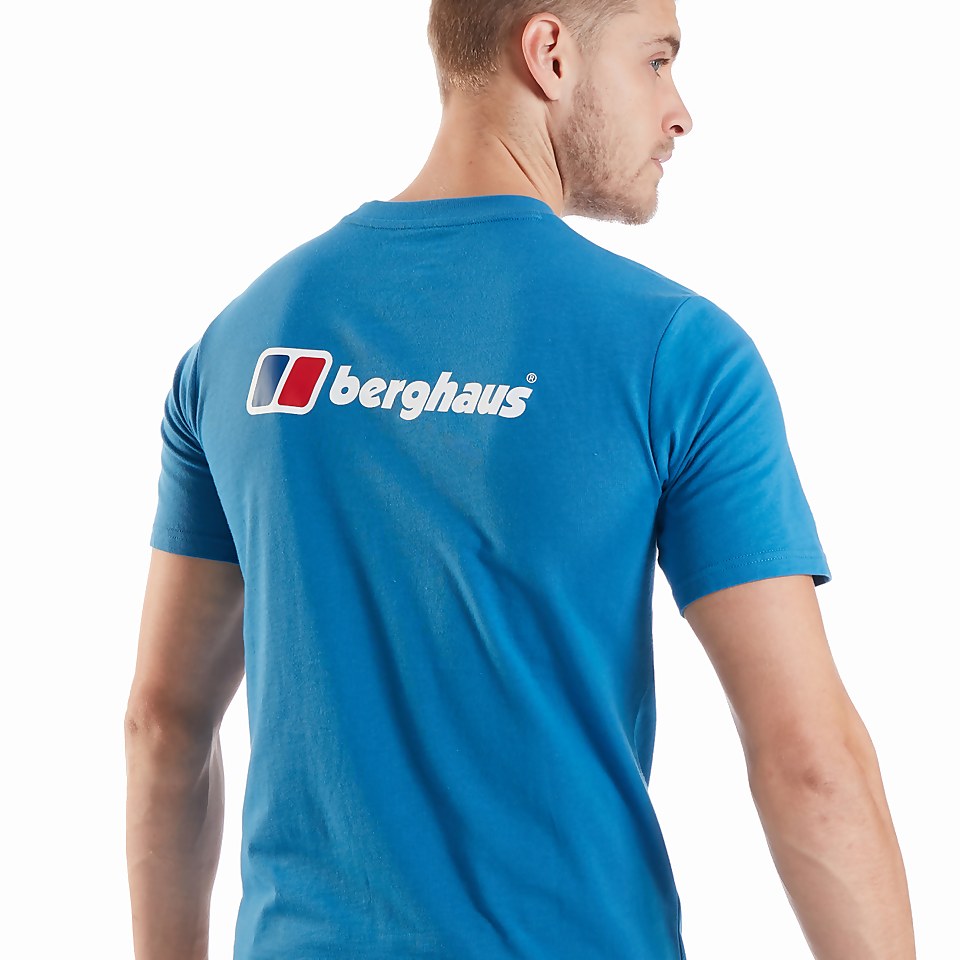 Men's Organic Front & Back Logo T-Shirt Blue
