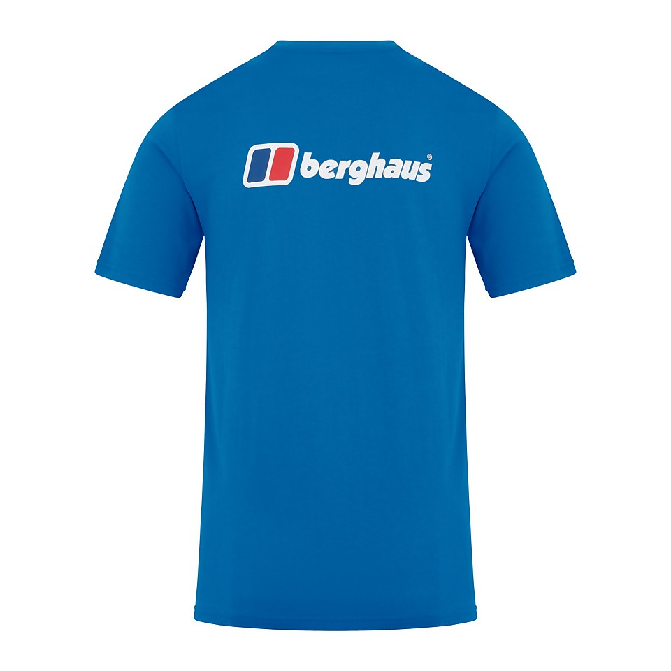 Men's Organic Front & Back Logo T-Shirt Blue