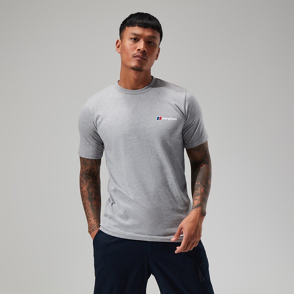Men's Front & Back Logo Tee Dark Grey