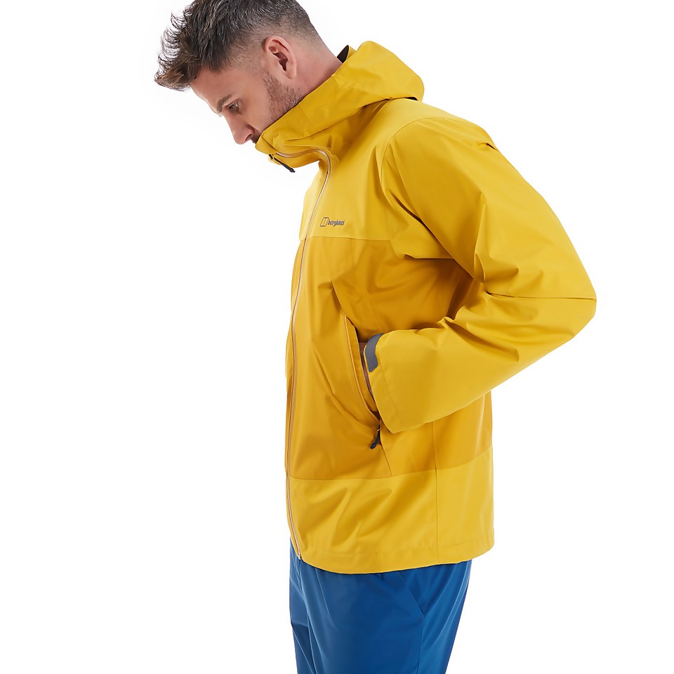 Men's Paclite Dynak Waterproof Jacket - Yellow / Brown