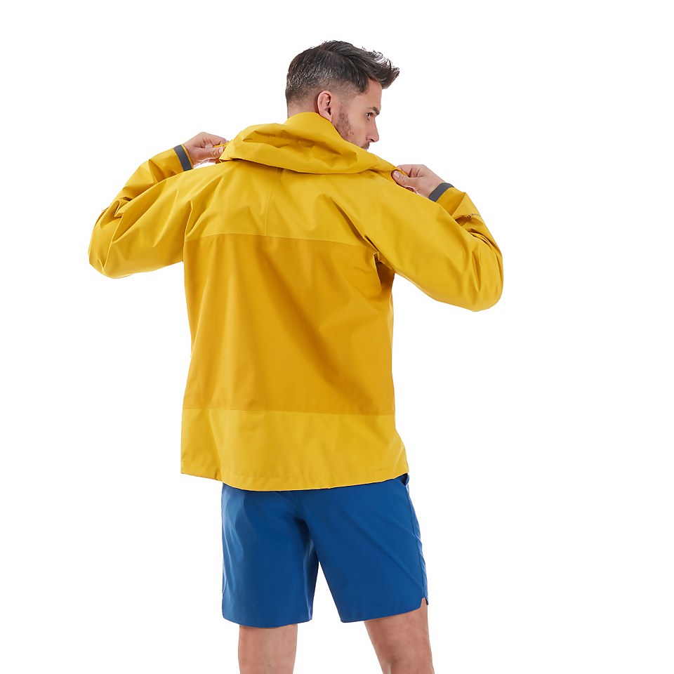 Men's Paclite Dynak Waterproof Jacket - Yellow / Brown