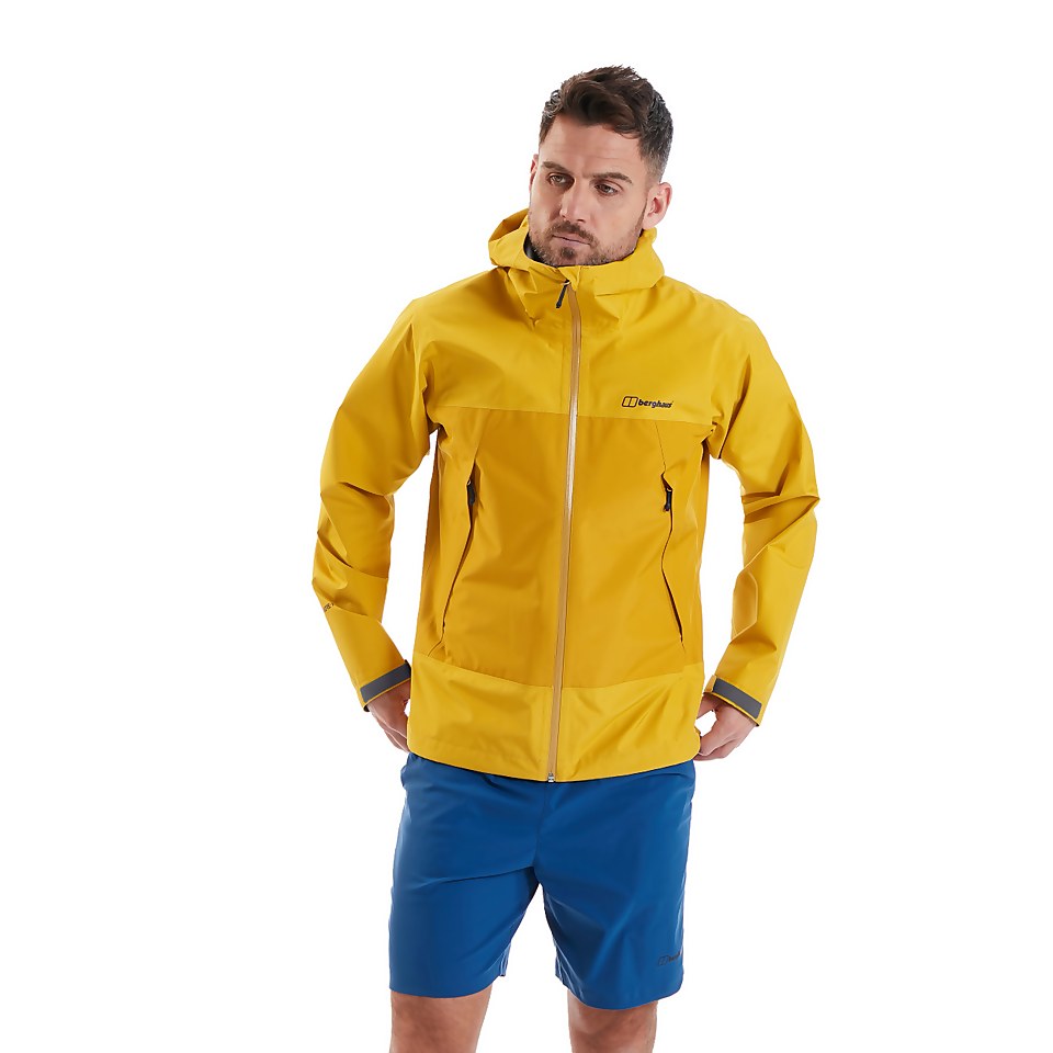 Men's Paclite Dynak Waterproof Jacket - Yellow / Brown