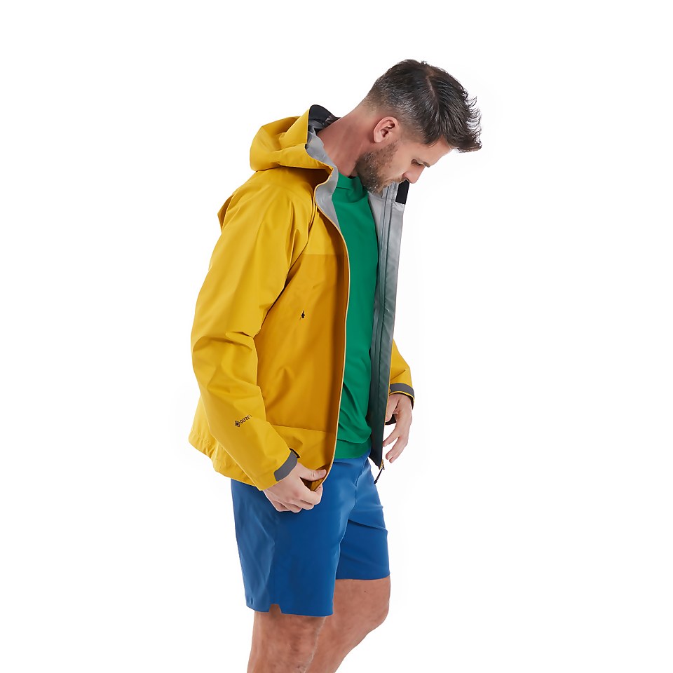 Men's Paclite Dynak Waterproof Jacket - Yellow / Brown