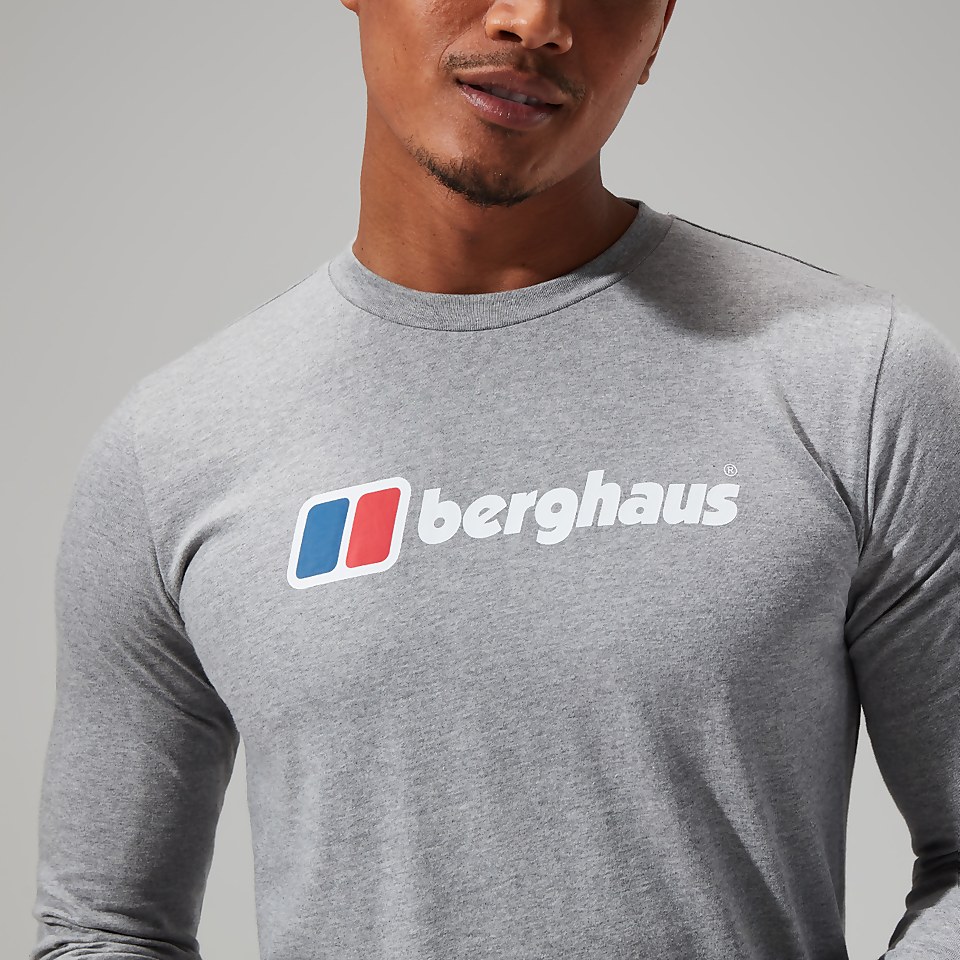 Men's Big Logo Long Sleeve Tee Dark Grey
