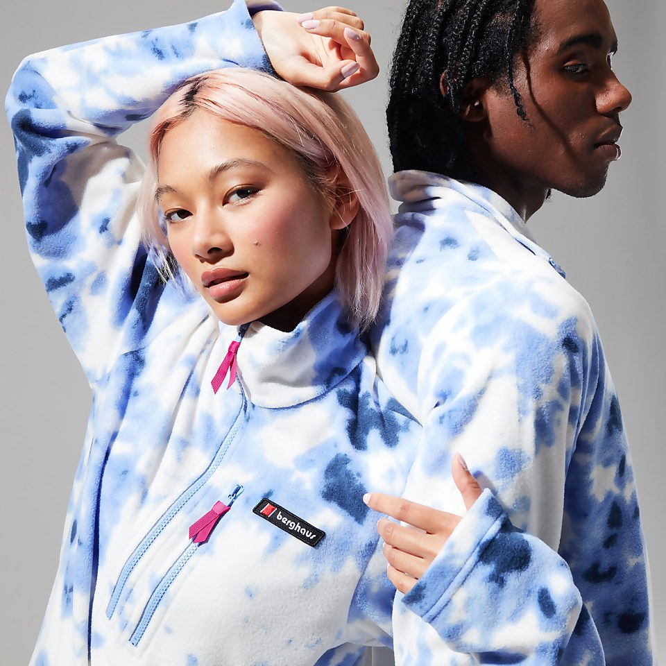 Unisex Prism Print Trango Half-zip Fleece - Light Purple / White