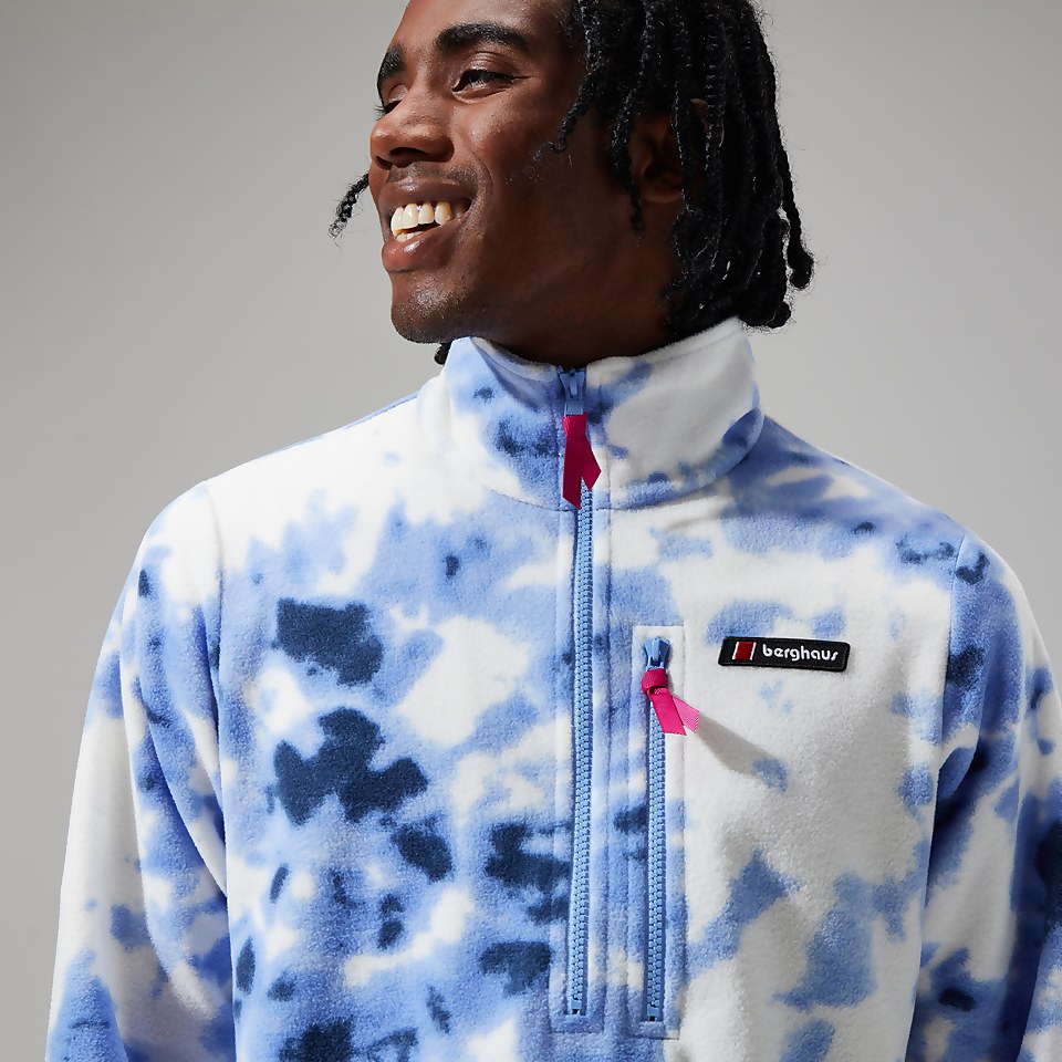 Unisex Prism Print Trango Half-zip Fleece - Light Purple / White