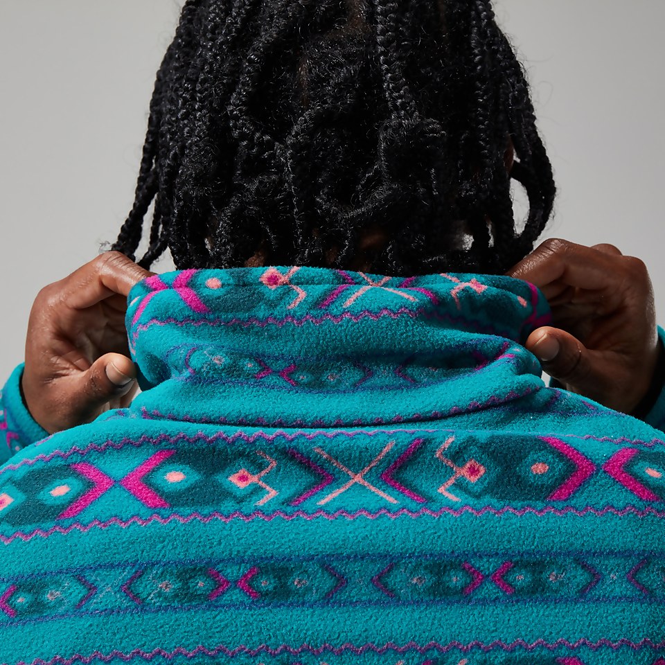 Unisex Prism Print Trango Fleece Half Zip - Turquoise / Pink