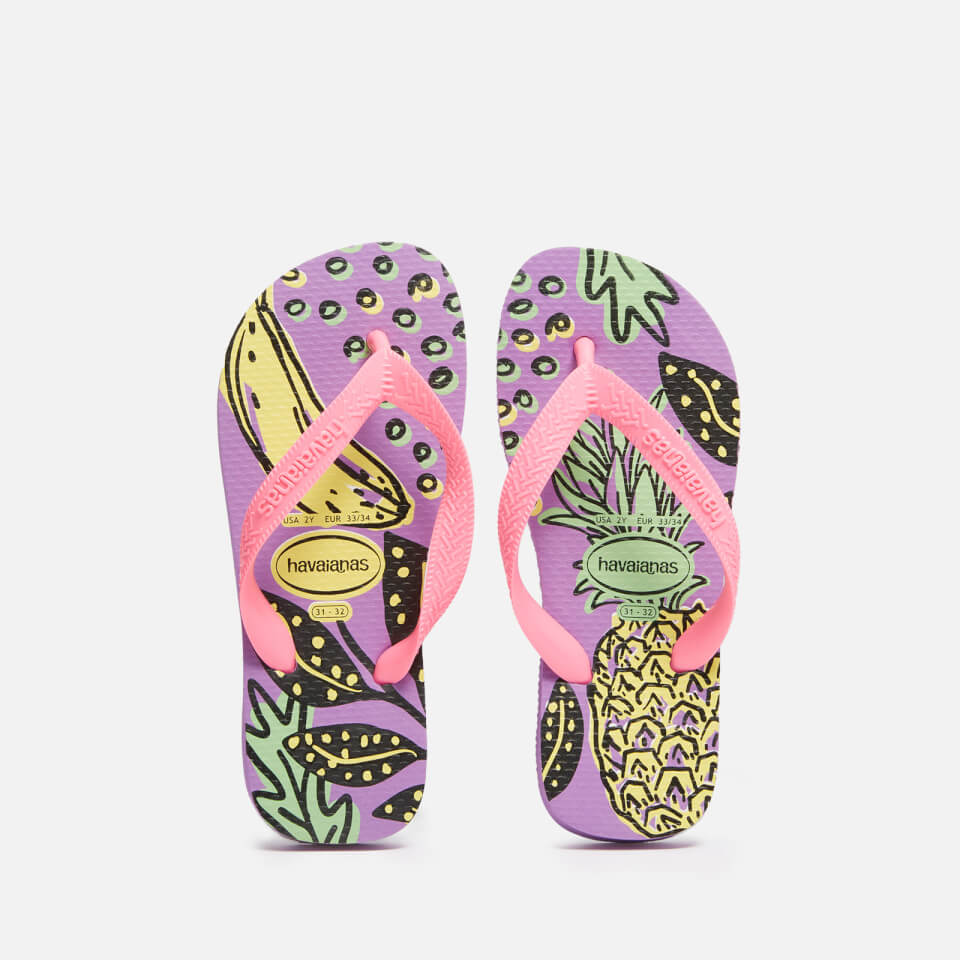 Havaianas Girls Top Fashion Flip Flops - Purple - UK 10-11 Kids