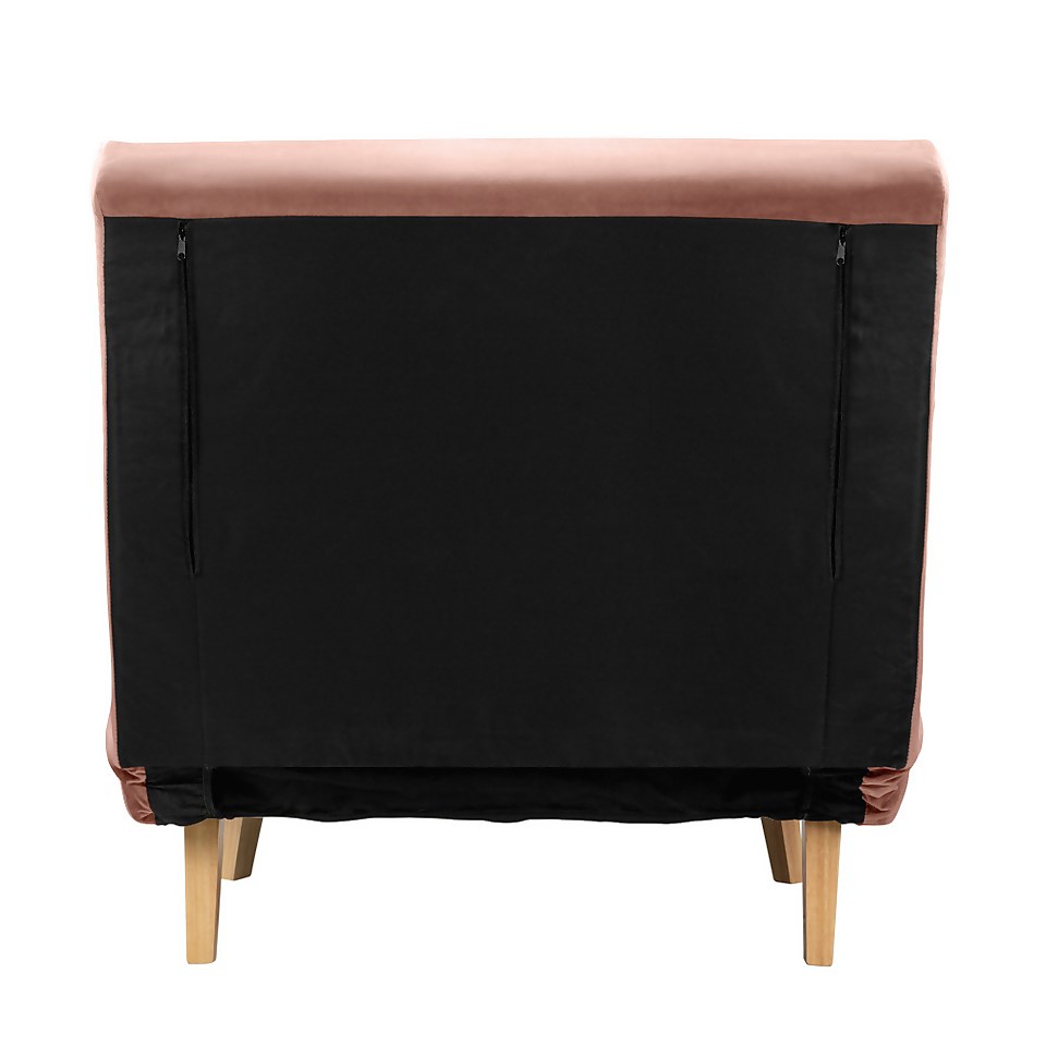 Freya Velvet Folding Chair Bed Rose Homebase