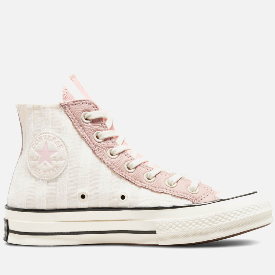 Converse Women s Chuck 70 Striped Terry Cloth Hi Top Trainers Egret Pink Clay Black Coggles
