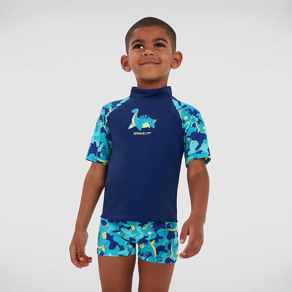 Kleinkind Jungen Sun Protection Top und Shorts in Blau
