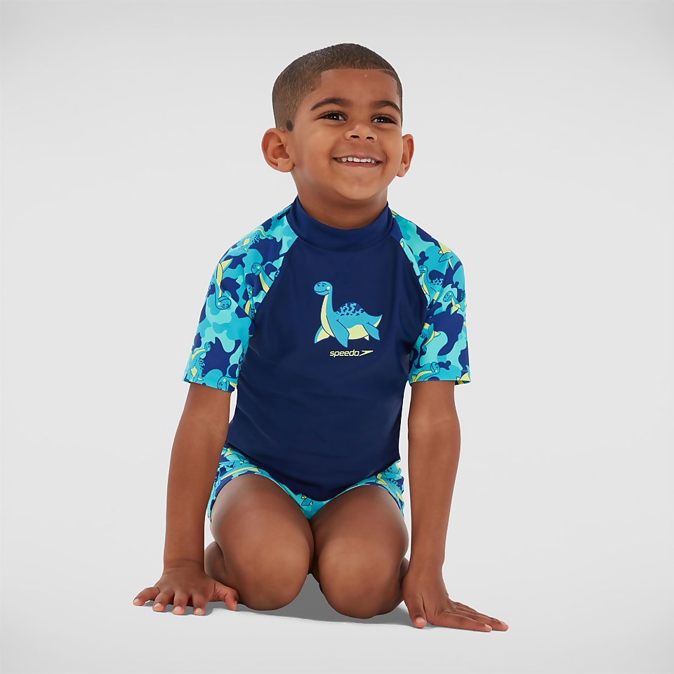 Kleinkind Jungen Sun Protection Top und Shorts in Blau