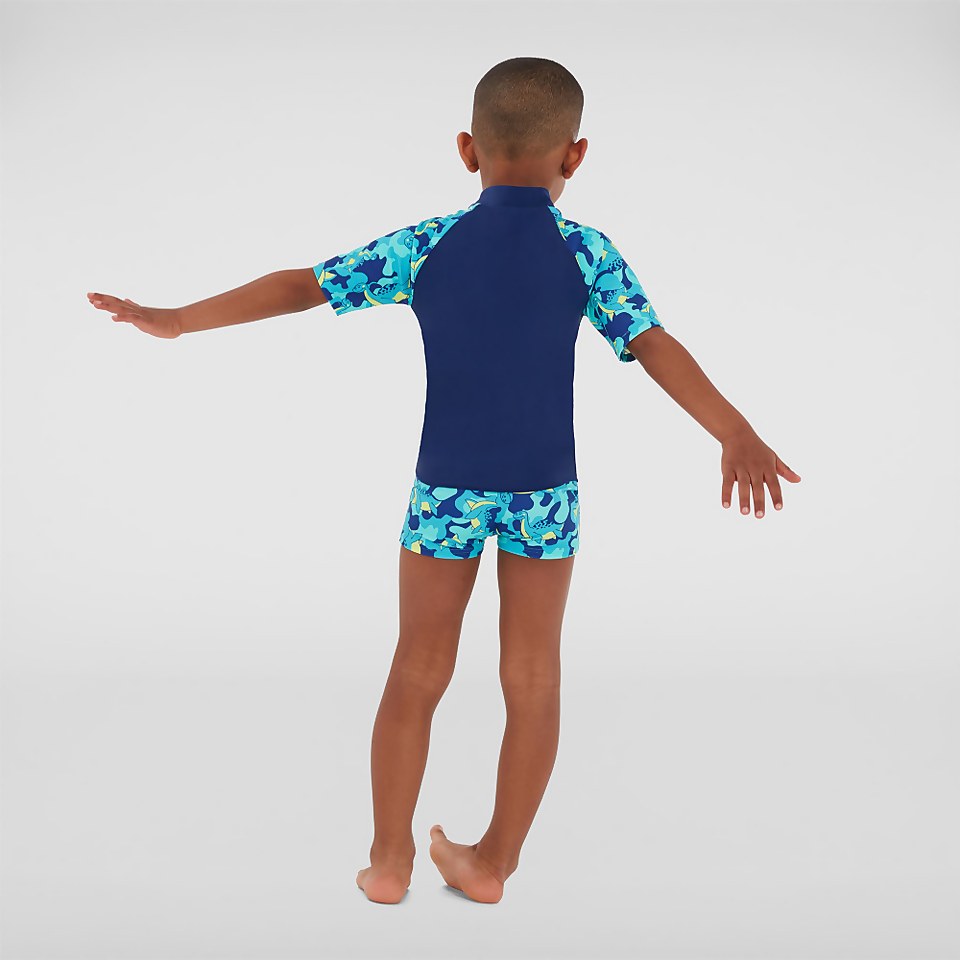 Kleinkind Jungen Sun Protection Top und Shorts in Blau