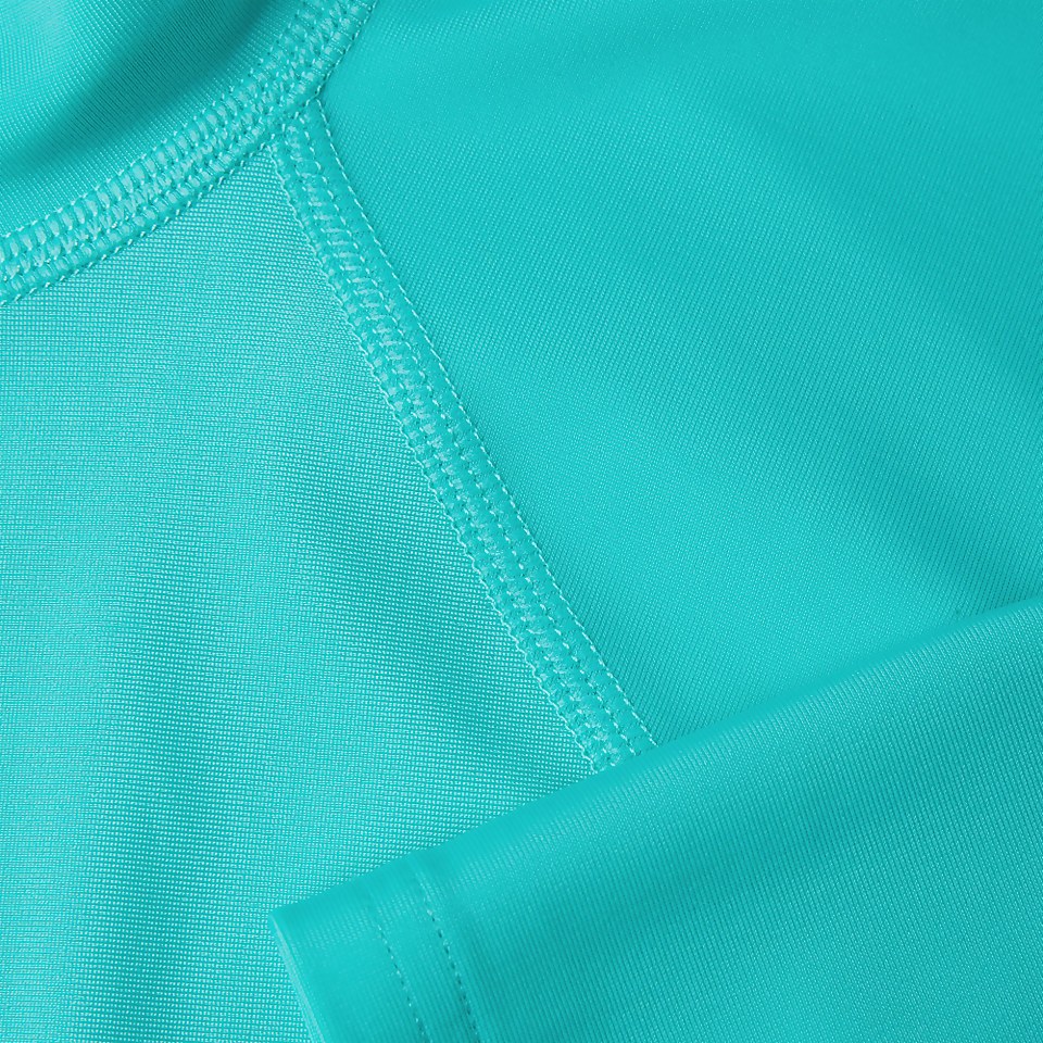 Damen Essential Short Sleeve Rash Top in Blau/Weiß