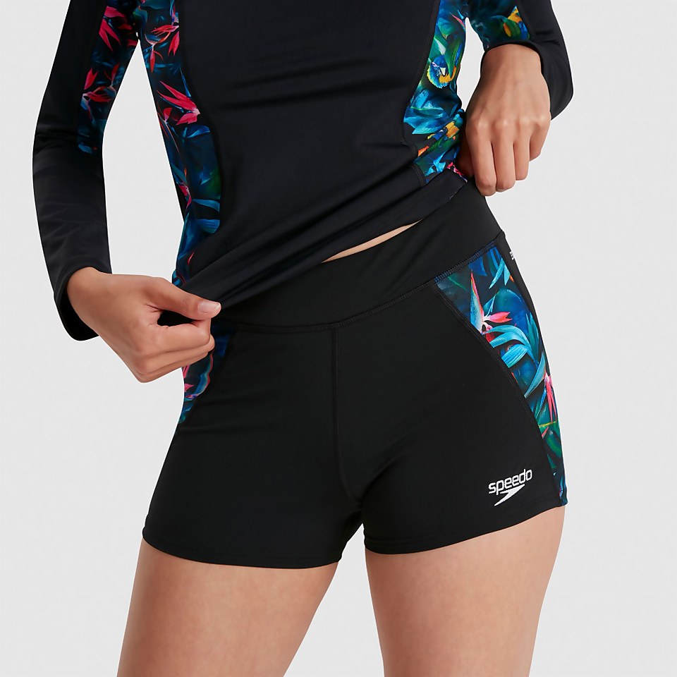 Short Femme de protection solaire Printed noir/rose
