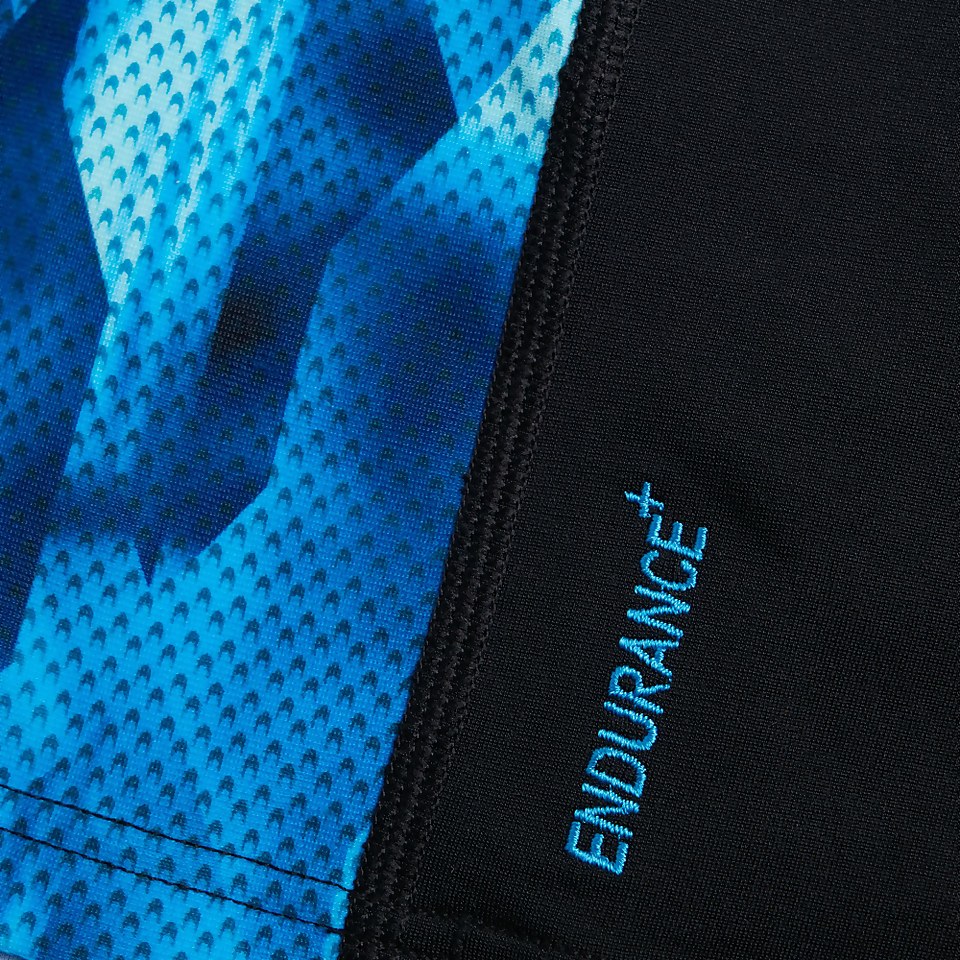 Men's Printed Long Sleeved Sun Protection Top Black/Blue
