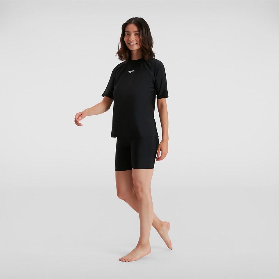 Women's Short Sleeved Sun Protection Top Black