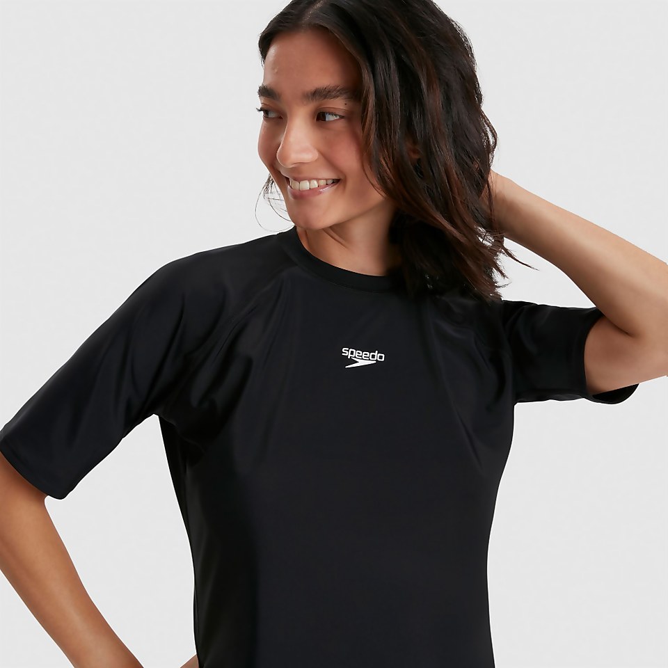 Women's Short Sleeved Sun Protection Top Black