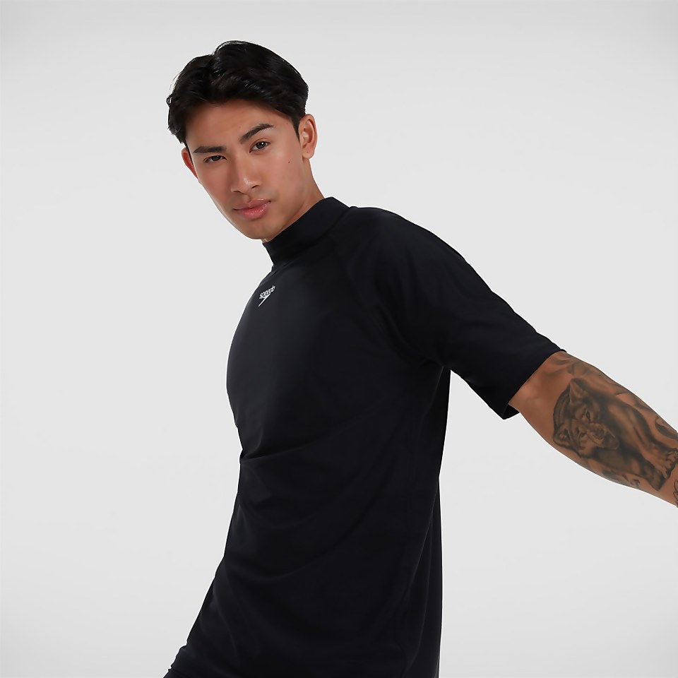 Men's Short Sleeved Sun Protection Top Black