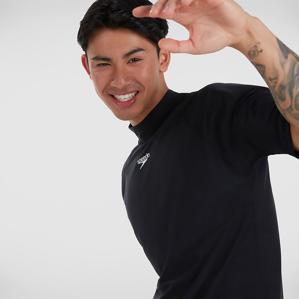 Men's Short Sleeved Sun Protection Top Black