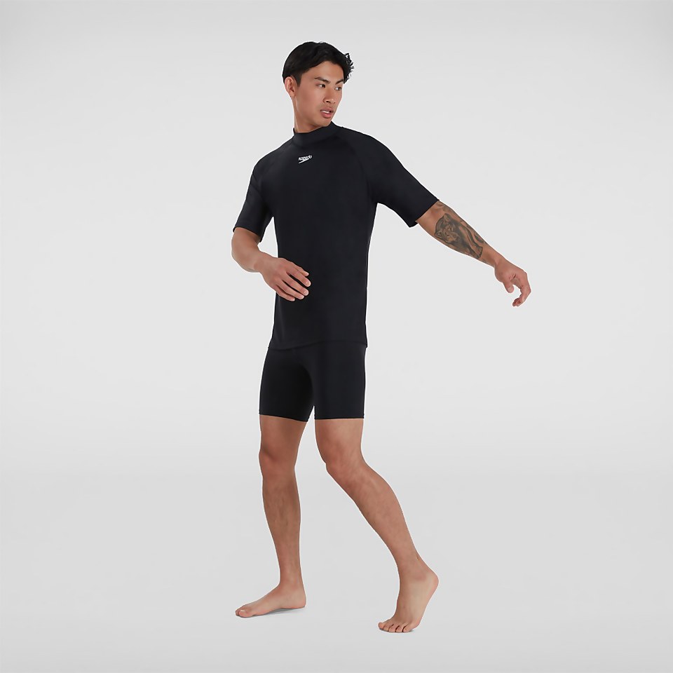 Men's Short Sleeved Sun Protection Top Black