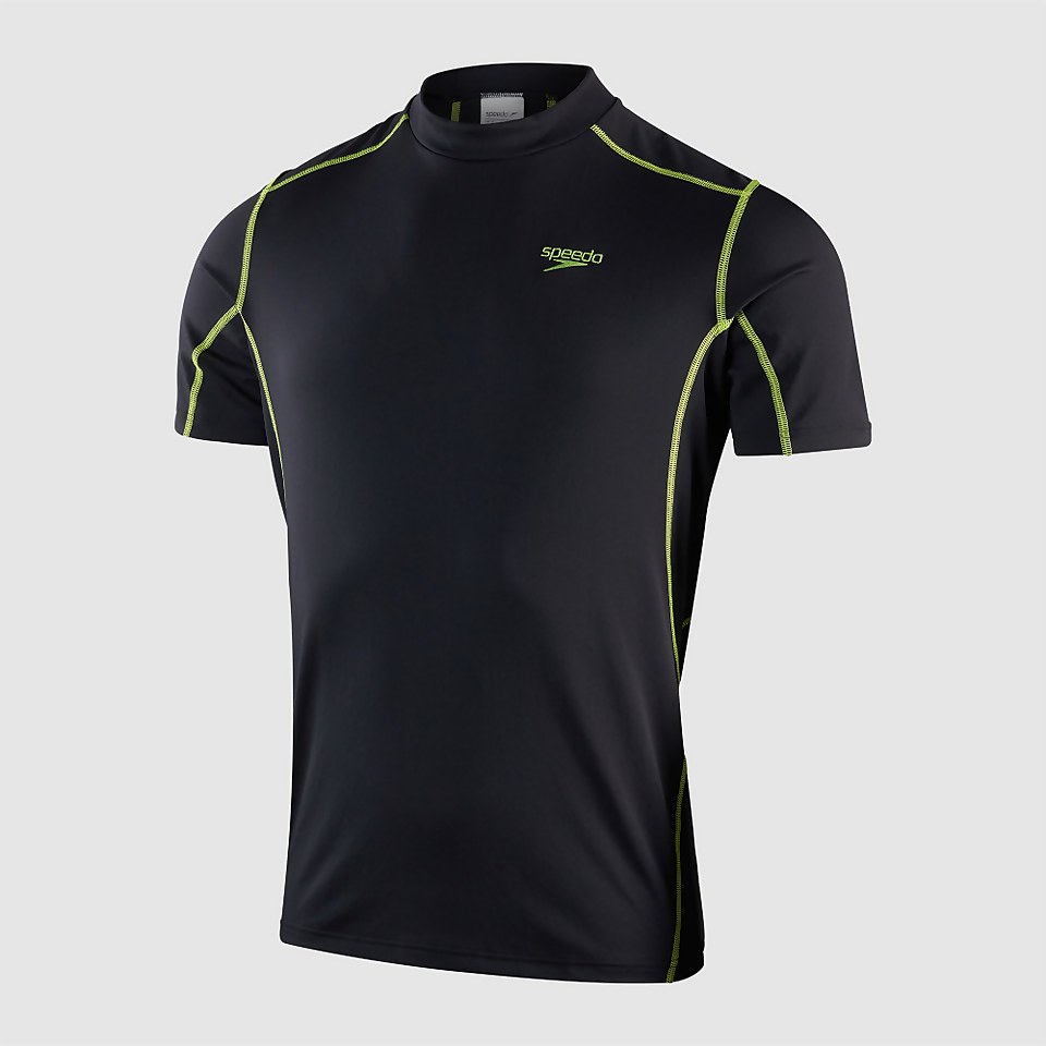 Men's Tech Short Sleeved Sun Protection Top Black/Green