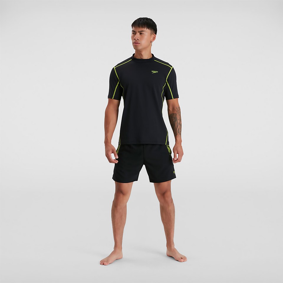 Men's Tech Short Sleeved Sun Protection Top Black/Green