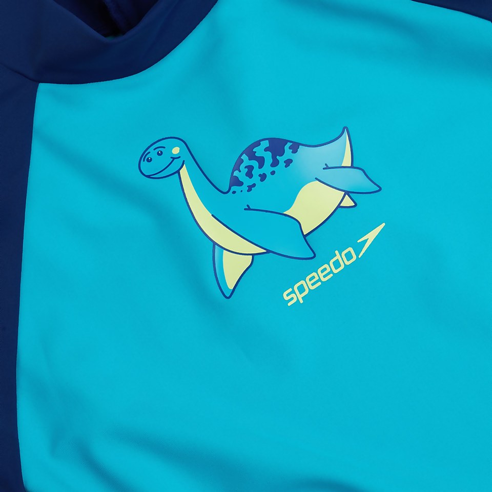 Haut de maillot Garçon de protection solaire à manches longues bleu