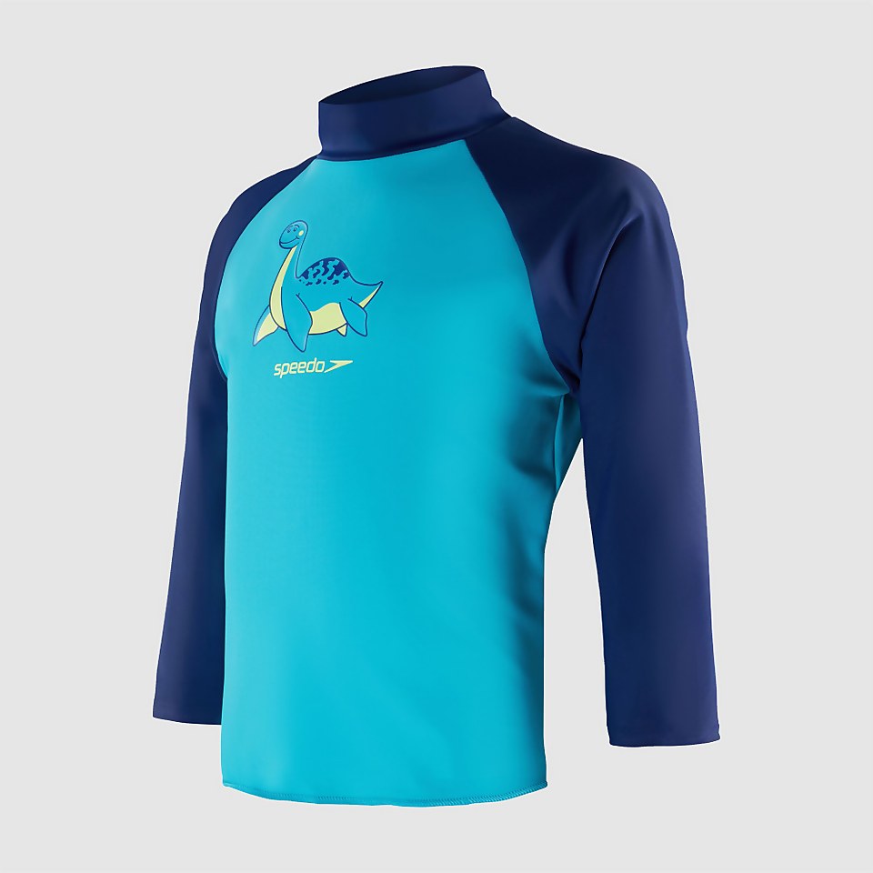 Haut de maillot Garçon de protection solaire à manches longues bleu
