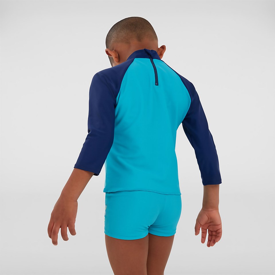 Haut de maillot Garçon de protection solaire à manches longues bleu