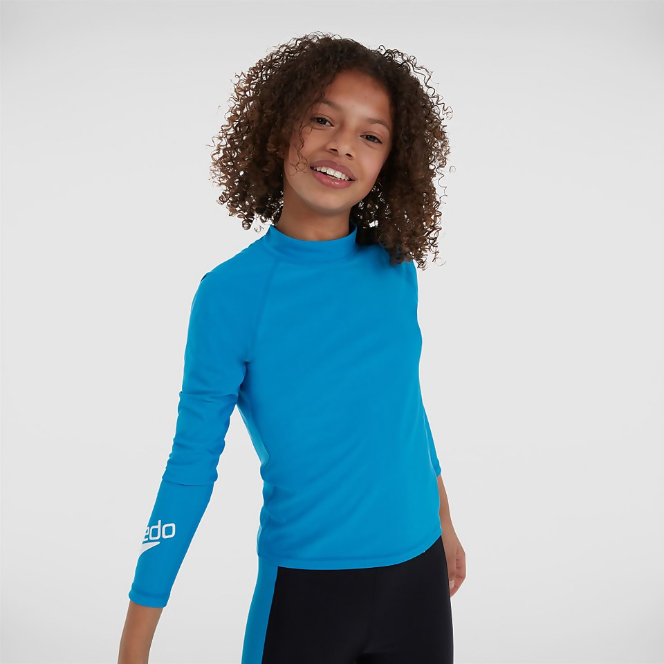 Kinder Boom Logo Rash Top in Blau/Weiß