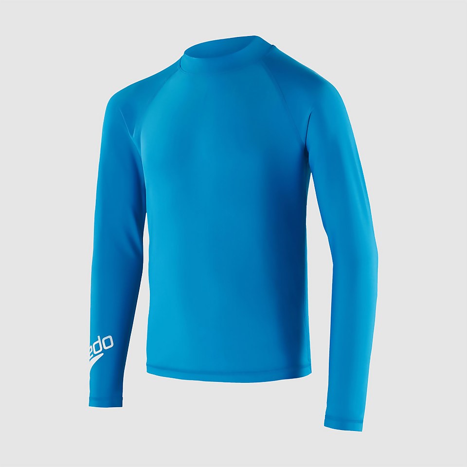 Kinder Boom Logo Rash Top in Blau/Weiß