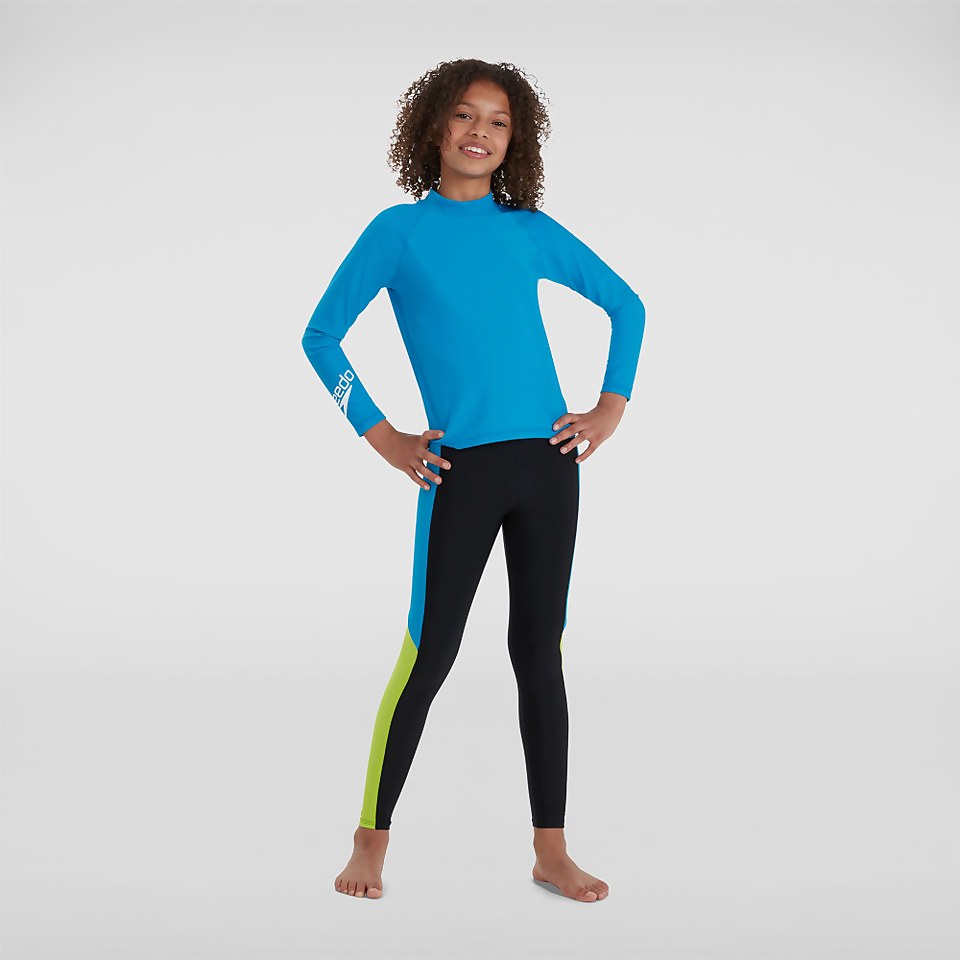 Kinder Boom Logo Rash Top in Blau/Weiß