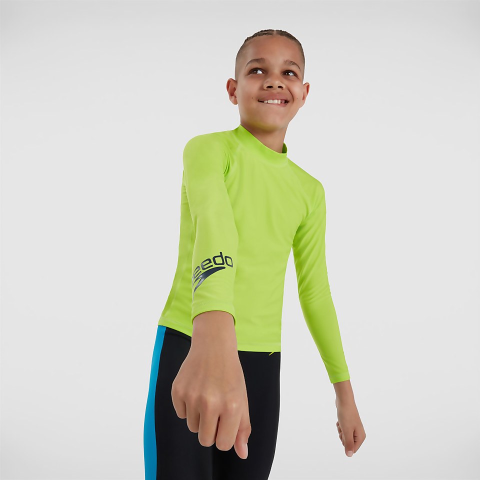 Junior Logo Rash Top Green/Navy