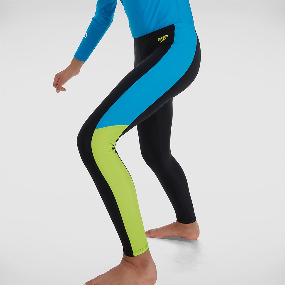 Leggings de protection solaire Junior Colourblock noir/bleu